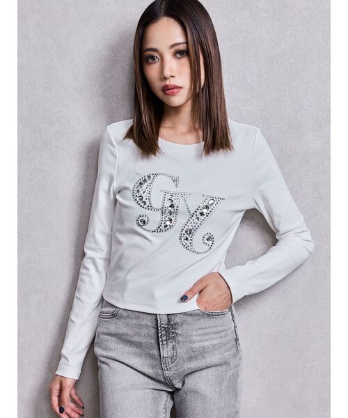 GYDA（ジェイダ） tシャツ GY bijou long sleeve トップス レディース