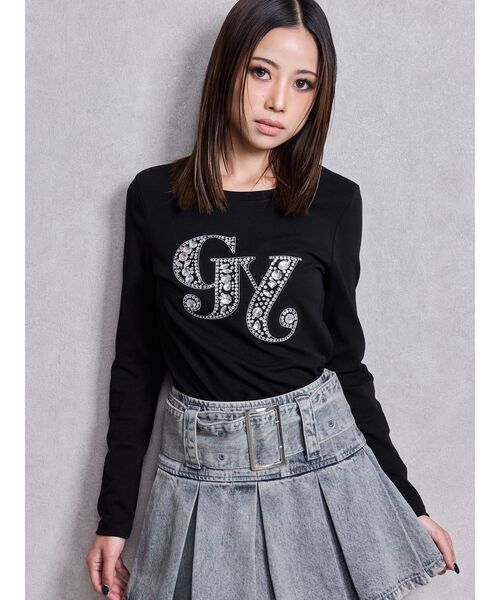 GYDA（ジェイダ） tシャツ GY bijou long sleeve トップス レディース