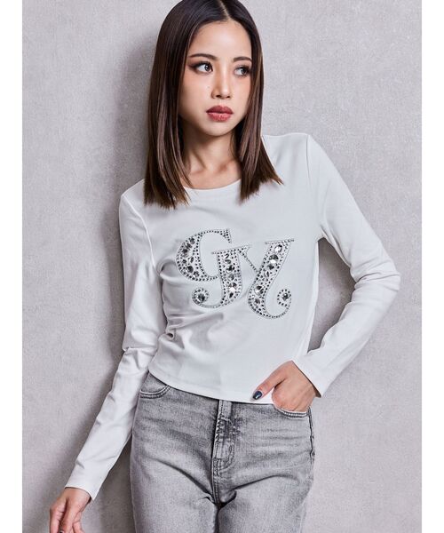 GYDA（ジェイダ） tシャツ GY bijou long sleeve トップス レディース