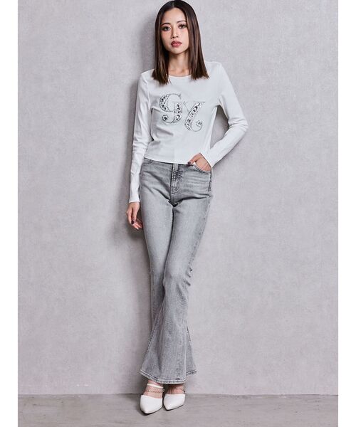 GYDA（ジェイダ） tシャツ GY bijou long sleeve トップス レディース