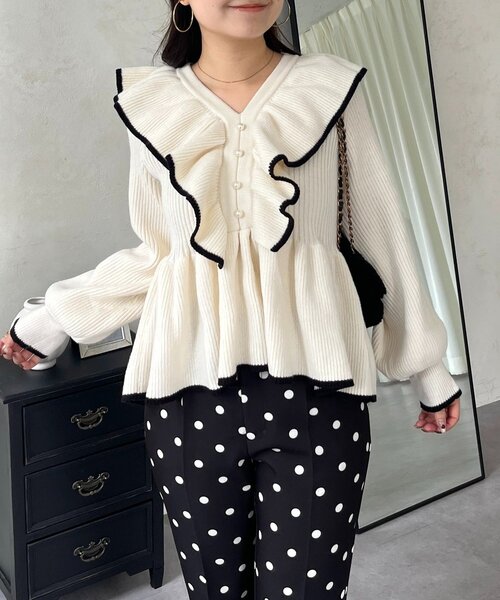 prose verse（プロズヴェール） ニット セーター パール釦バイカラー