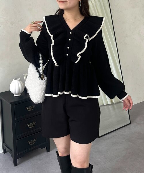 prose verse（プロズヴェール） ニット セーター パール釦バイカラー