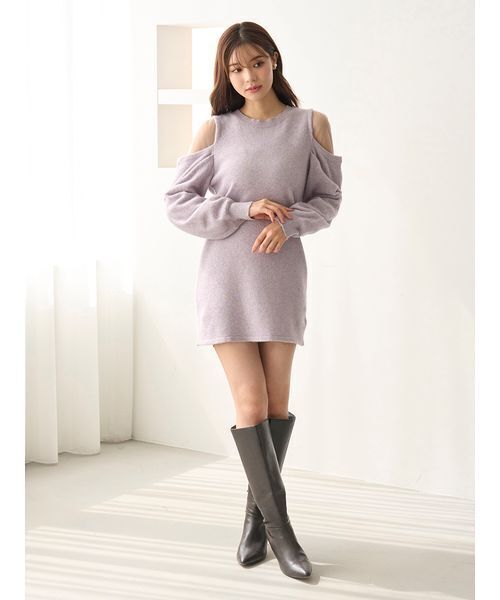 ♡kr☆新品 snidel シースルーショルダーニット ワンピース SNIDEL（スナイデル） ワンピース シースルーショルダーニット