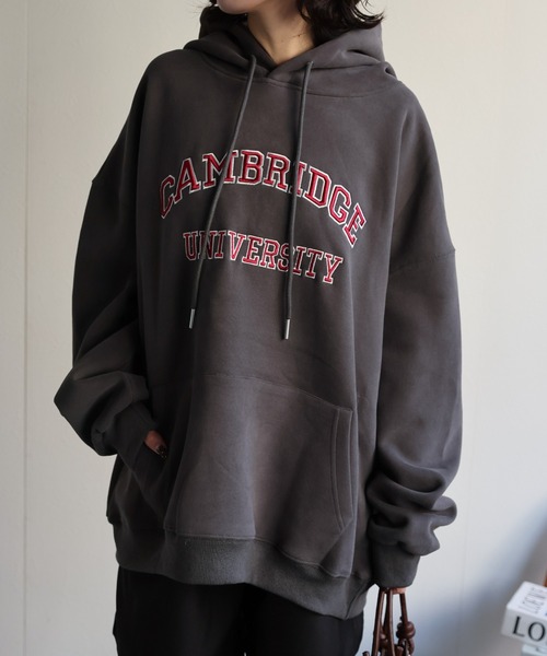 sakishimatokyo パーカー ビッグシルエット刺繍ロゴパーカー 