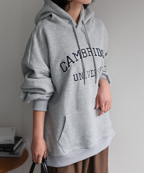 sakishimatokyo パーカー ビッグシルエット刺繍ロゴパーカー 