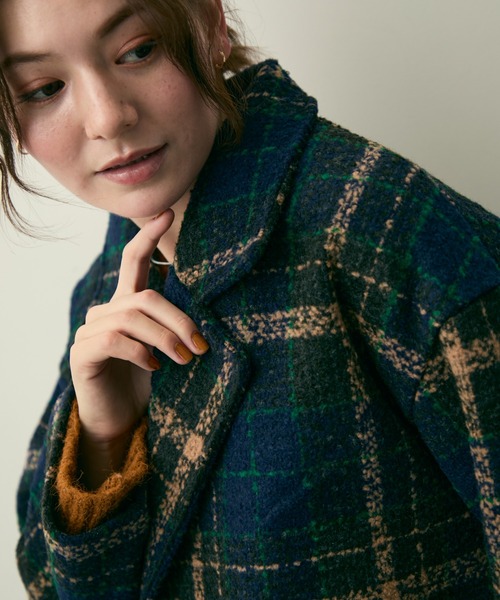 Lunea ジャケット テーラードジャケット チェックテーラードジャケット