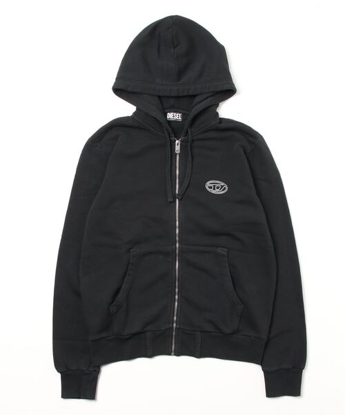 DIESEL（ディーゼル） ジップアップパーカー SMALL ブラック メンズ