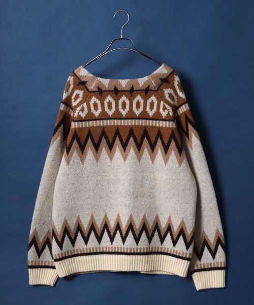 「ANPAS」 「POWER TO THE PEOPLE」ニットカーディガン LL ブルー系その他 メンズ_画像5