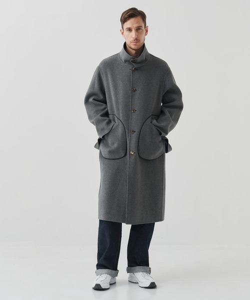 ステンカラーコート コート 「CASHMERE CASHMERE」CASHMERE/SILK/WOOL STAND OVER COAT/2WAYスタンの画像