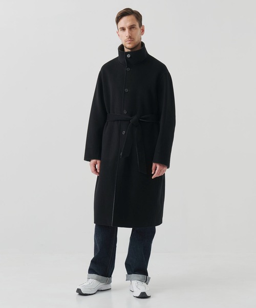 ステンカラーコート コート 「CASHMERE CASHMERE」CASHMERE/SILK/WOOL STAND OVER COAT/2WAYスタンの画像