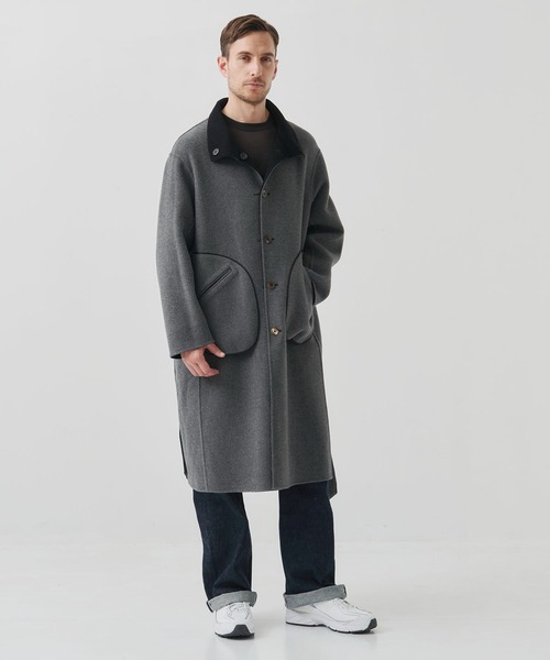 ジャケット・アウター CASHMEREWOOLMOSSERSOUTIEN COLLAR COAT AURALEE -Wool Max Canvas Chambray Soutien Collar Coat- | twelve blog