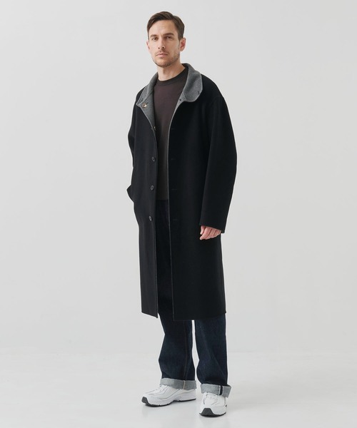 ステンカラーコート コート 「CASHMERE CASHMERE」CASHMERE/SILK/WOOL STAND OVER COAT/2WAYスタンの画像