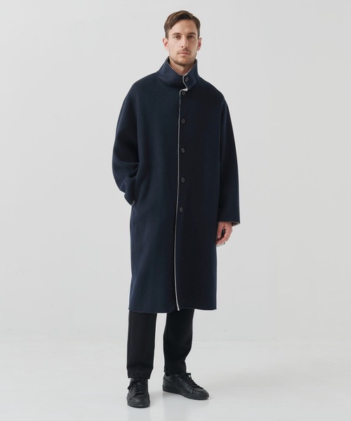 ステンカラーコート コート 「CASHMERE CASHMERE」CASHMERE/SILK/WOOL STAND OVER COAT/2WAYスタンの画像