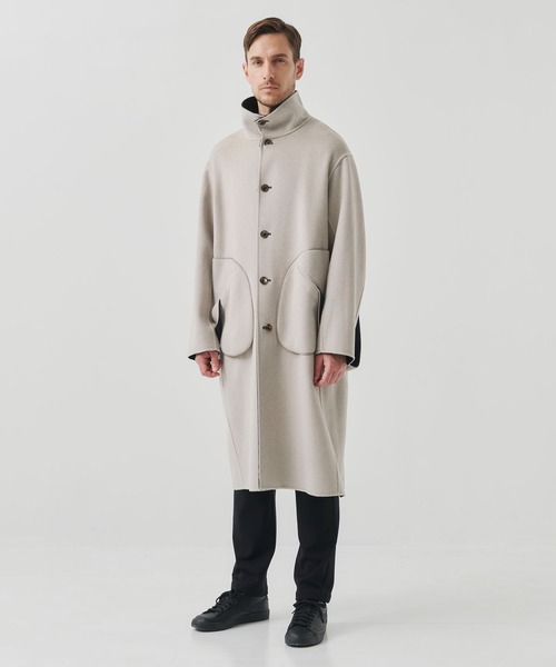 ステンカラーコート コート 「CASHMERE CASHMERE」CASHMERE/SILK/WOOL STAND OVER COAT/2WAYスタンの画像
