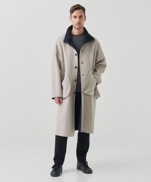 ステンカラーコート コート 「CASHMERE CASHMERE」CASHMERE/SILK/WOOL STAND OVER COAT/2WAYスタンの画像
