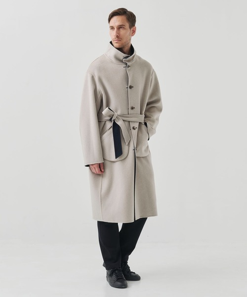 ステンカラーコート コート 「CASHMERE CASHMERE」CASHMERE/SILK/WOOL STAND OVER COAT/2WAYスタンの画像