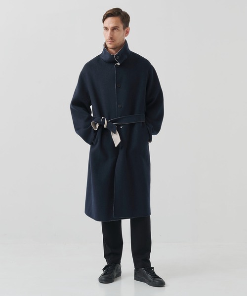 ステンカラーコート コート 「CASHMERE CASHMERE」CASHMERE/SILK/WOOL STAND OVER COAT/2WAYスタンの画像