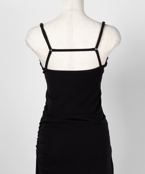 「me+em select」 キャミソールワンピース MEDIUM ブラック レディース_画像7