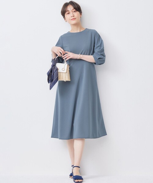 「組曲」 7分袖ワンピース 5 ブラウン レディース_画像3