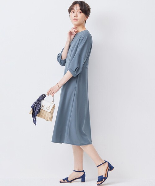 「組曲」 7分袖ワンピース 5 ブラウン レディース_画像4