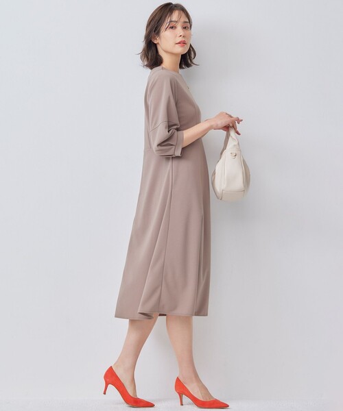 「組曲」 7分袖ワンピース 5 ブラウン レディース_画像9