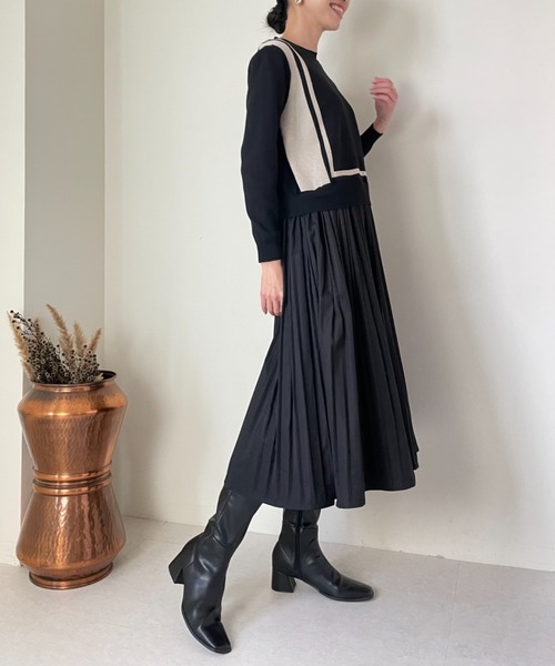 「DOLLUPOOPS」 ドッキングワンピース 38 グレー レディース_画像8