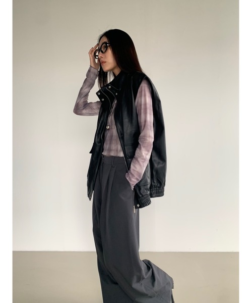 「Didot.showroom」 ベスト FREE ブラック レディース_画像4