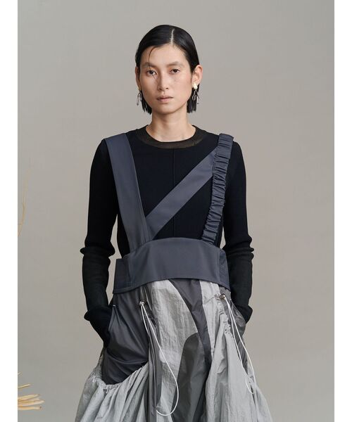 ジャンパースカート WAVE PATCHWORK JUMPER SKIRT / ウェーブパッチワークジャンパースカートの画像