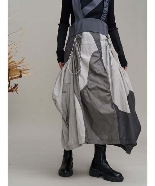 ジャンパースカート WAVE PATCHWORK JUMPER SKIRT / ウェーブパッチワークジャンパースカートの画像