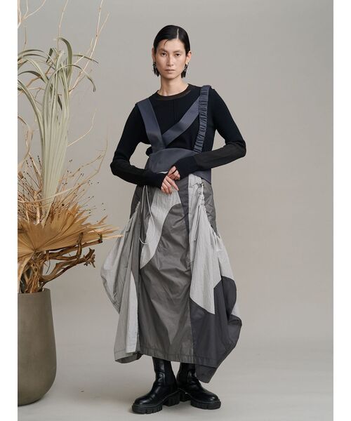 ジャンパースカート WAVE PATCHWORK JUMPER SKIRT / ウェーブパッチワークジャンパースカートの画像
