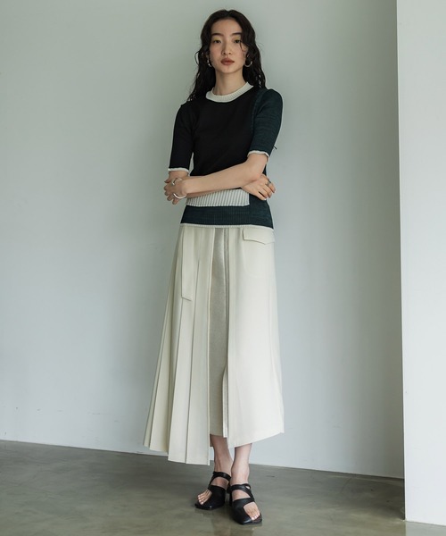 「UNITED TOKYO」 プリーツスカート 1 ベージュ レディース_画像2