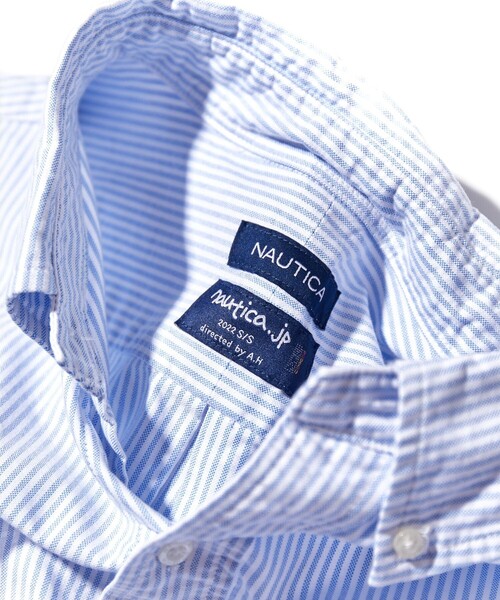 「NAUTICA」 半袖シャツ - サックスブルー メンズ_画像4