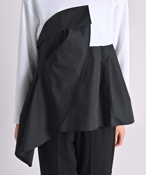 【新品未使用】RAW FUDGE ローファッジ★トップス ブラウス キャメル 秋 RAW FUDGE（ローファッジ） ブラウス シャツ アシメフリルデニムシャツ