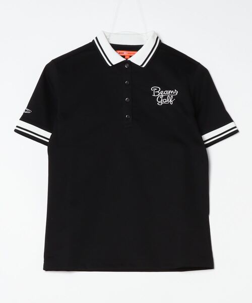 極美品　ビームス　ゴルフ　半袖ポロシャツ　ストレッチ　黒　ブラック　L 刺繍ロゴ BEAMS GOLF（ビームス ゴルフ） 半袖ポロシャツ MEDIUM ブラック