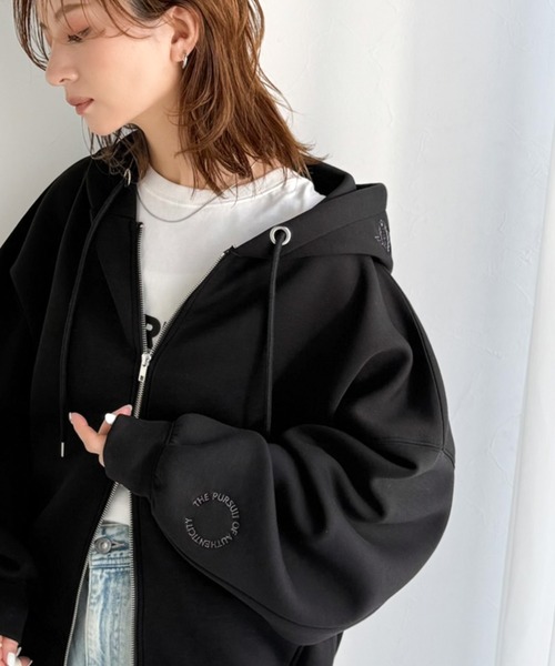 「classicalelf」 ジップアップパーカー LARGE ベージュ レディース_画像4