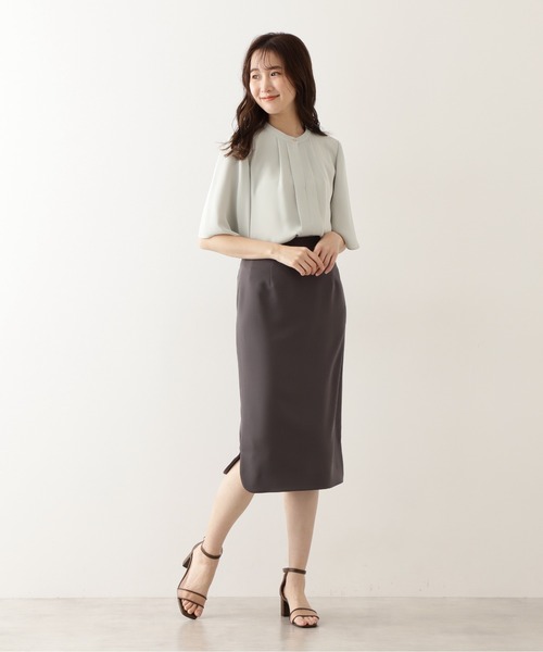 「NATURAL BEAUTY BASIC」 タイトスカート MEDIUM チャコールグレー レディース_画像2