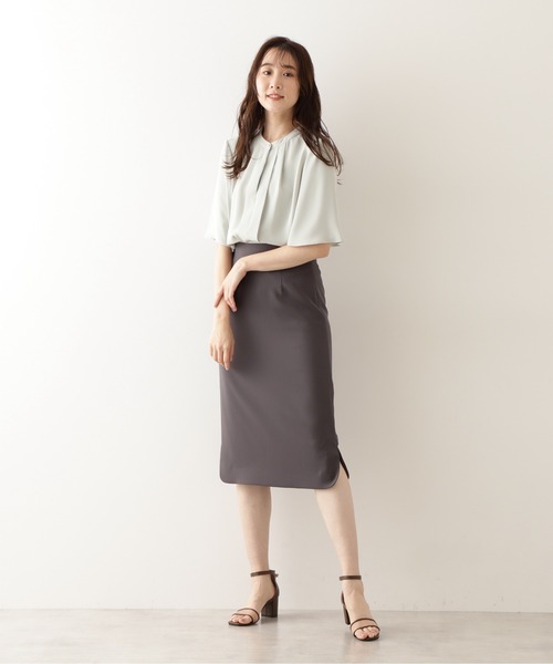 「NATURAL BEAUTY BASIC」 タイトスカート MEDIUM チャコールグレー レディース_画像3