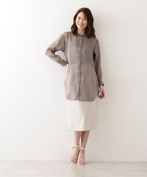 「NATURAL BEAUTY BASIC」 タイトスカート MEDIUM チャコールグレー レディース_画像4