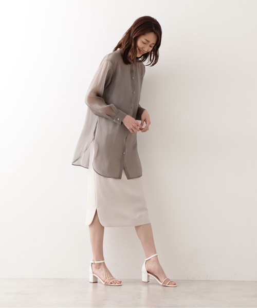 「NATURAL BEAUTY BASIC」 タイトスカート MEDIUM チャコールグレー レディース_画像9