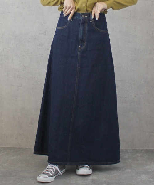 「SELECT LEVERY」 「nod」デニムスカート LARGE ネイビー レディース_画像2