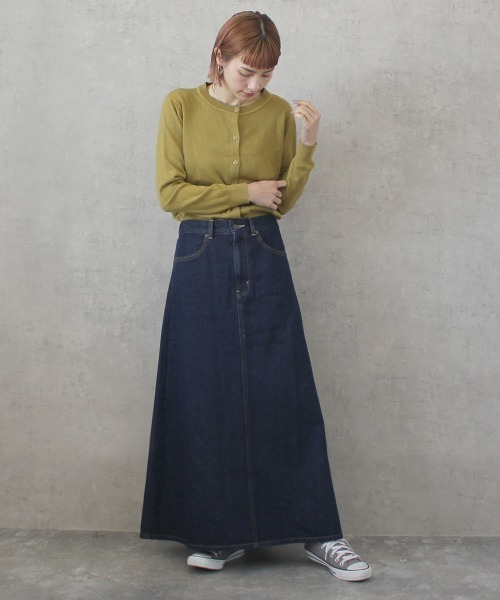 「SELECT LEVERY」 「nod」デニムスカート LARGE ネイビー レディース_画像3