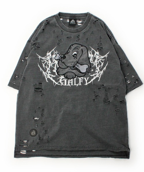 GALFY（ガルフィー） tシャツ GALFY−闇に溶かされし犬ダメージTee