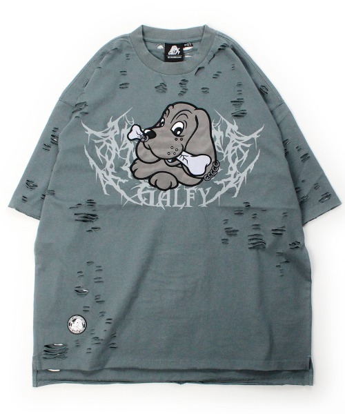 GALFY（ガルフィー） tシャツ GALFY−闇に溶かされし犬ダメージTee