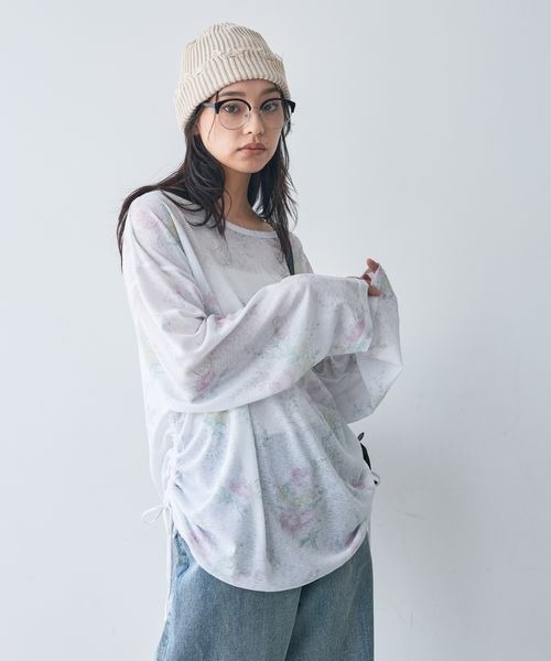 JEANASIS（ジーナシス） tシャツ シアーワッフルドロストプルオバーLS