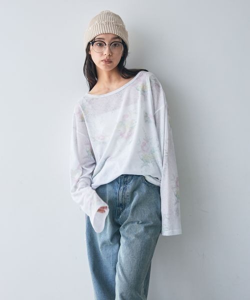 JEANASIS（ジーナシス） tシャツ シアーワッフルドロストプルオバーLS