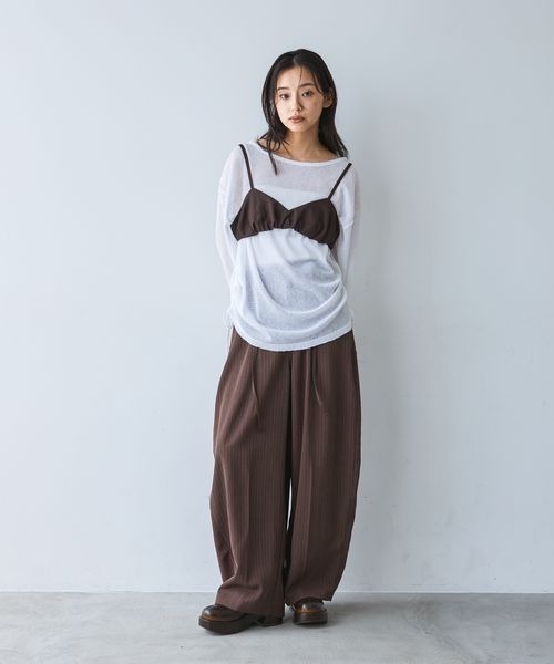 JEANASIS（ジーナシス） tシャツ シアーワッフルドロストプルオバーLS