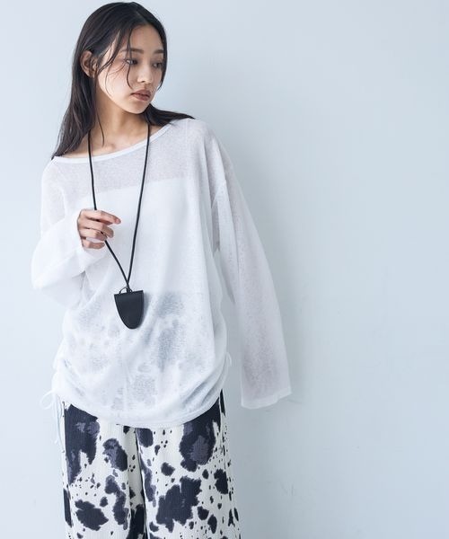 JEANASIS（ジーナシス） tシャツ シアーワッフルドロストプルオバーLS