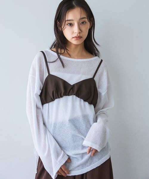 JEANASIS（ジーナシス） tシャツ シアーワッフルドロストプルオバーLS