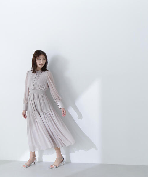 「NATURAL BEAUTY BASIC」 長袖ワンピース MEDIUM グレイッシュベージュ レディース_画像3