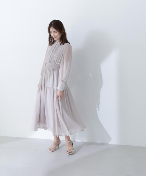 「NATURAL BEAUTY BASIC」 長袖ワンピース MEDIUM グレイッシュベージュ レディース_画像8